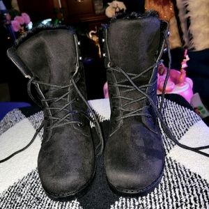 Faux Suede fur trimmed boots